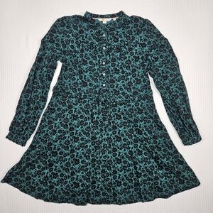 Boden Teal and Black Floral Kids Dress